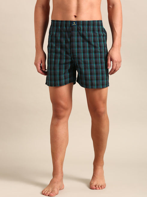 2 Pack Checked & Striped Cotton Boxers